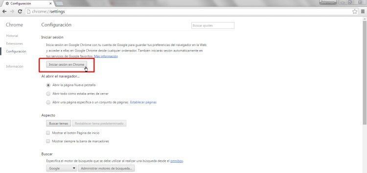 Iniciar sesión en Chrome